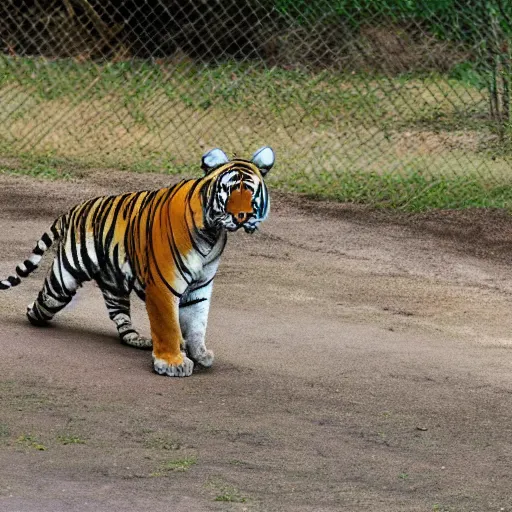 Prompt: man throws a tiger