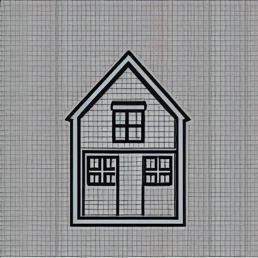 Image similar to house and a building, minimalistic, vectorized logo style