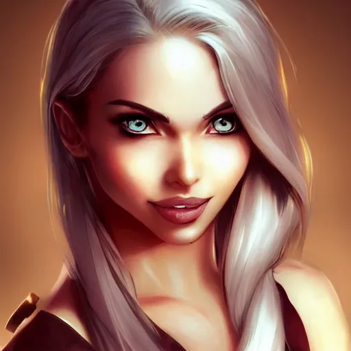 Prompt: very beautiful female thief, smiling, flirty, eye contact, perfect face, perfect body, drawn by artgerm