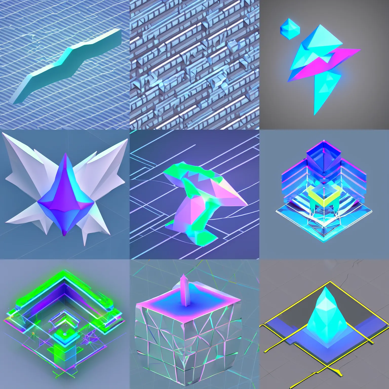 Prompt: low polygon render of a wisp, isometric 3 d, ultra hd, vibrant
