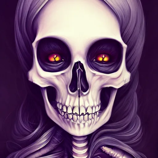 Image similar to a portrait of a skeleton, Anna Dittmann, dark, gothic, highly detailed, masterpiece, sharp, digital art, surreal, featured on artstation, HD, 8K