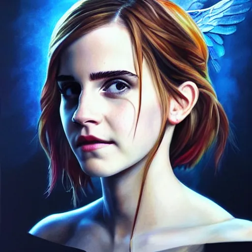 Prompt: realistic Portrait painting of Emma Watson as Evangelion with multiple wings, made by Michaelangelo, physical painting, Sharp focus,digital art, bright colors,fine art, trending on Artstation, unreal engine.