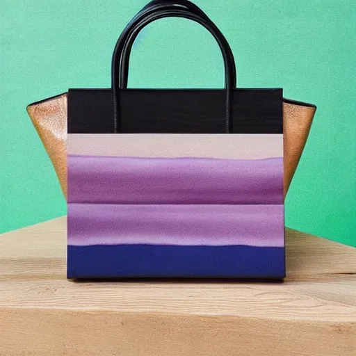Image similar to designer handbag in the shape of a wood artist palette