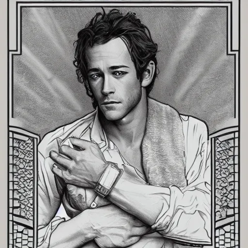 Prompt: amazing lifelike award winning pencil illustration of young Luke Perry 1990s trending on art station artgerm Greg rutkowski alphonse mucha cinematic