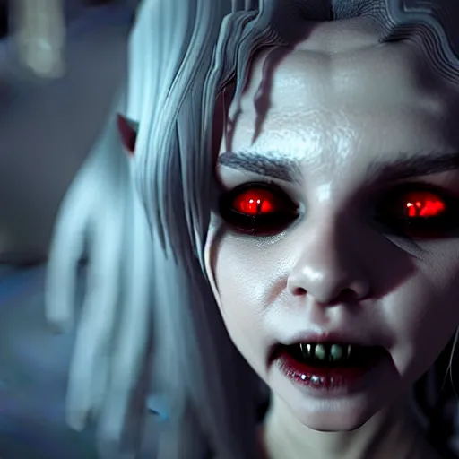 Prompt: cute vampire, ultra realistic, concept art, intricate details, dark vibe, highly detailed, photorealistic, octane render, 8 k, unreal engine,