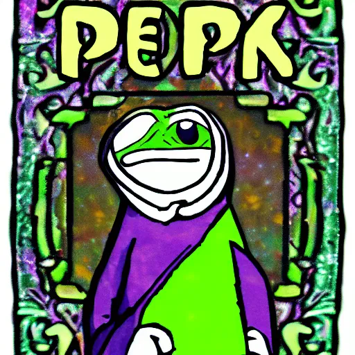 Prompt: pepe worship giant crystal