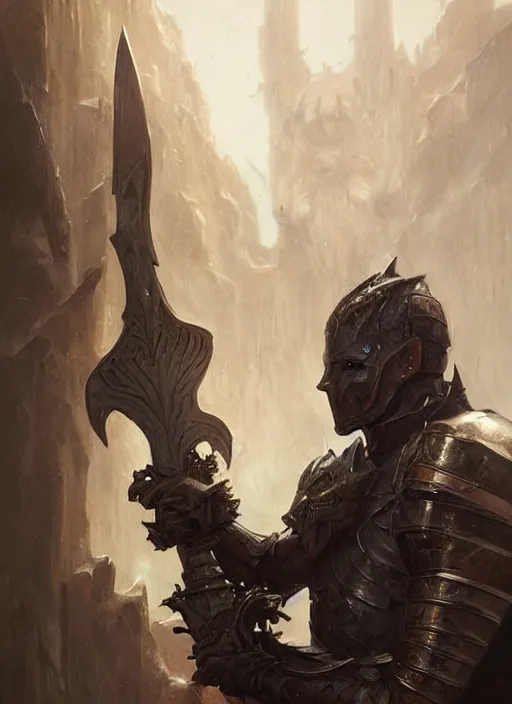 Image similar to portrait of a draconic knight, holding a claymore, victorian, concept art, detailed face, fantasy, close up face, highly detailed, cinematic lighting, digital art painting by greg rutkowski