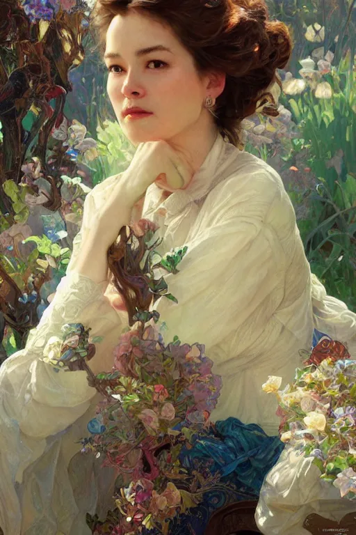 Image similar to Joan Weldon portrait, fantasy, elegant, intricate, by Stanley Artgerm Lau, greg rutkowski, thomas kindkade, alphonse mucha, loish, norman Rockwell