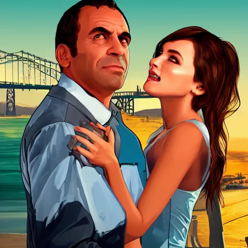 Prompt: Man proposing his girlfriend, detailed, GTA V poster