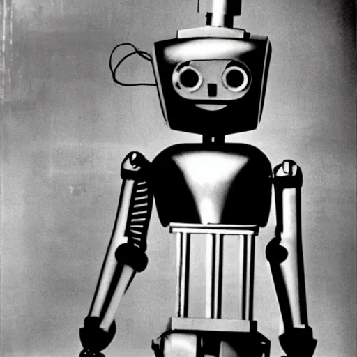 Image similar to robot featured in fritz lang's film metropolis by andy warhol