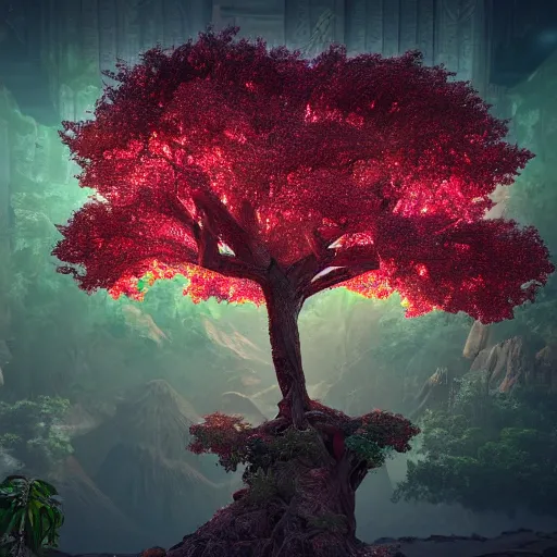 Image similar to tree of life 8 k 3 d 8 k resolution detailed painting maximalist trending on artstation unreal engine abstract matte background