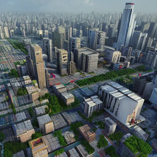 Image similar to urban dhaka city architecture, satellite imagery, 3 d mapping, birds lower eye view, photo realism, unreal engine 5, high quality, ray tracing, epic lighting