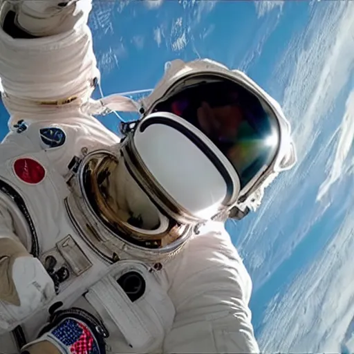 Image similar to A full-length llama in an astronaut helmet is flying in space, 4k super detail