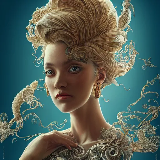 Prompt: the portrait of an absurdly beautiful, graceful, elegant, sophisticated, fashionable executive assistant, an ultrafine hyperdetailed illustration by kim jung gi, irakli nadar, vania zouravliov, intricate linework, natural colors, light tan, blue eyes, short hair, unreal engine 5 highly rendered, global illumination, radiant light, detailed and intricate environment