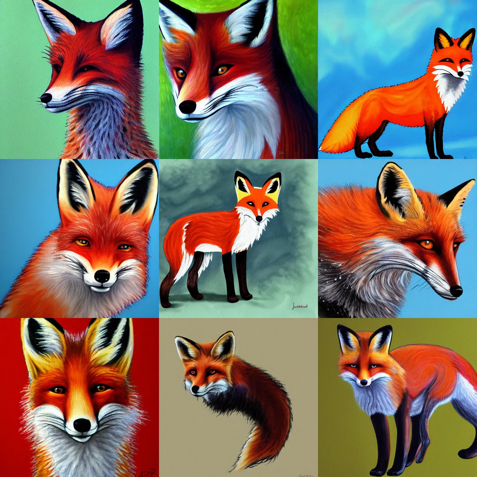 Prompt: a fox painted by Johis