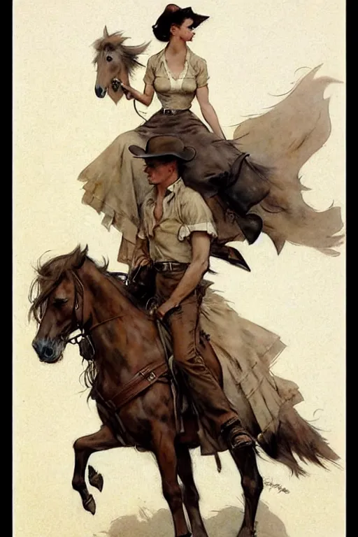 Prompt: (((((1950s western novel cover art . muted colors.))))) by Jean-Baptiste Monge !!!!!!!!!!!!!!!!!!!!!!!!!!!