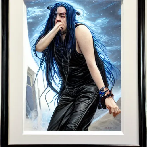 Image similar to Billie Eilish, by Chris Moore, by Mark Brooks, by Donato Giancola