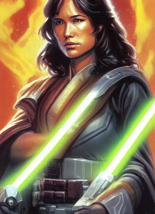 Image similar to jaina solo's face, jedi from star wars legends books, star wars portrait by tsuyoshi nagano art japanese