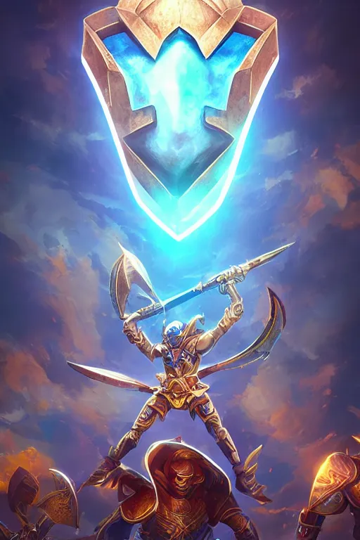 Image similar to shield fantasy epic legends game icon stylized digital illustration radiating a glowing aura global illumination ray tracing hdr fanart arstation by ian pesty and katarzyna da „ bek - chmiel