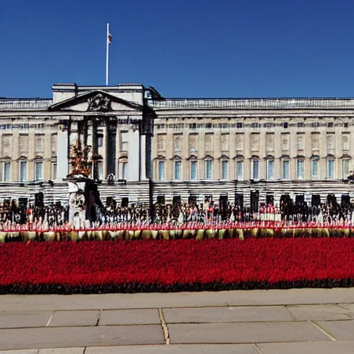 Image similar to Buckingham Palace as an American White House, Patriotic Fourth of July