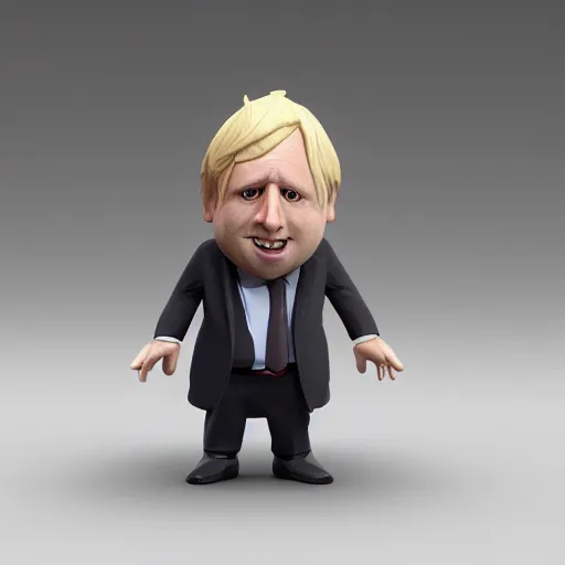 Image similar to plastic toy cute figurine of boris johnson, blender, unreal engine, concept art, octane render, highly detailed, smooth, sharp focus