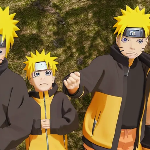 Render of Naruto Uzumaki\'s grandson Charuto and his | Stable Diffusion