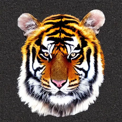 Prompt: a black striped tiger t