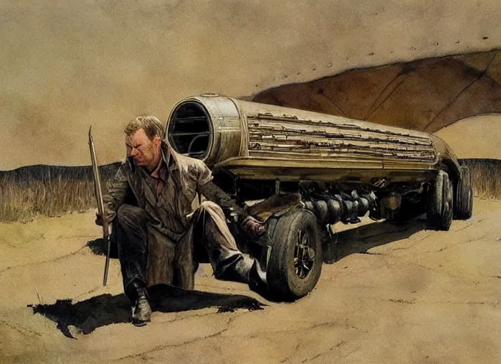 Image similar to mad max fury style pipe organ, painting by andrew wyeth, very detailed, somber mood,