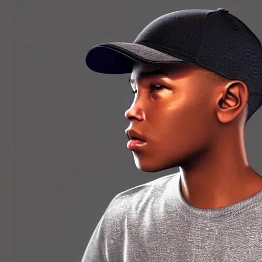 Prompt: black male teen wearing a fitted yankee cap holding a glowing nature orb. Trending on Artstation, octane render, ultra detailed, art by Ross tran