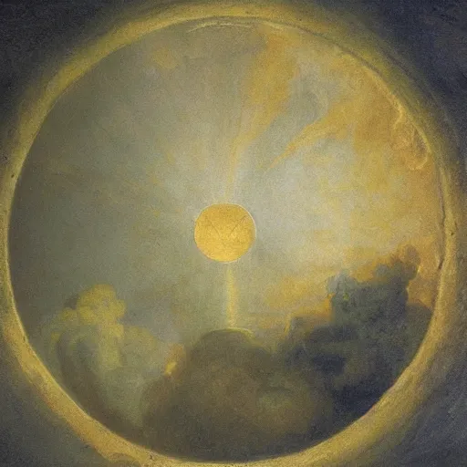 Image similar to luna grieving gaia, fresco by francisco goya