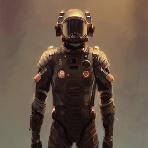 Image similar to Portrait of a man by Greg Rutkowski, he is about 40 years old, short copper hair, attractive, military composure, younger brother vibes, expression of sorrow and disbelief, he is wearing futuristic space tactical suit, highly detailed portrait, digital painting, artstation, concept art, smooth, sharp foccus ilustration, Artstation HQ.