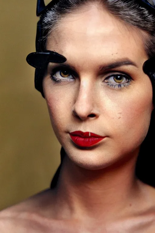 Prompt: photograph of Catwoman by Steve McCurry, headshot