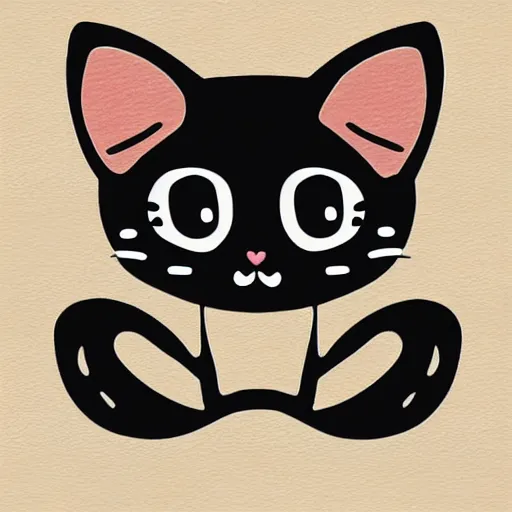 Prompt: cute kitten digital illustration die cut sticker