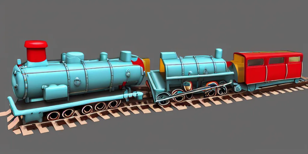 Image similar to dream new original cartoon train 3 d model choo choo tank engine children's character ham boy meme