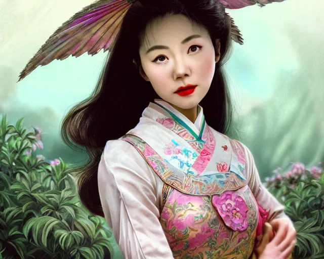 Prompt: photography of yung mei - ling, a hong kong famous actress during the early 1 9 8 0 s, dressed as dongfang bubai, deep focus, d & d, fantasy, intricate, elegant, highly detailed, digital painting, artstation, concept art, matte, sharp focus, illustration, hearthstone, art by artgerm and greg rutkowski and alphonse mucha