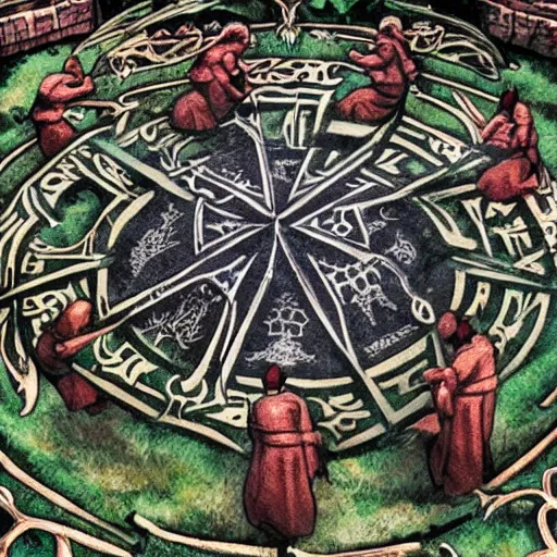 Prompt: a ritual of summoning in the land of sigils