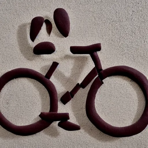 Image similar to clay emoji art of a bicycle