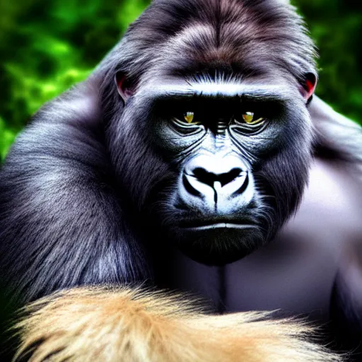 Image similar to a cat - gorilla - hybrid, animal photography