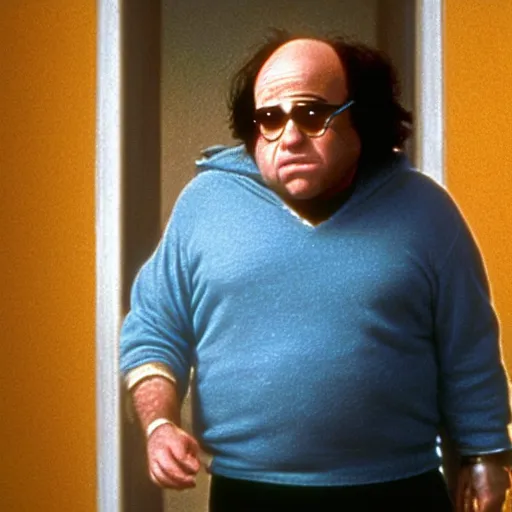 Image similar to Danny Devito as Jack, film still from the movie The Shining