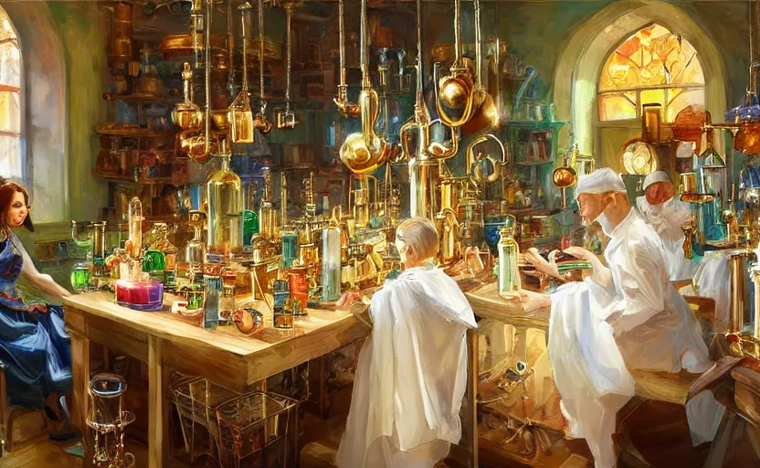 Image similar to Alchemy laboratory. By Konstantin Razumov, highly detailded