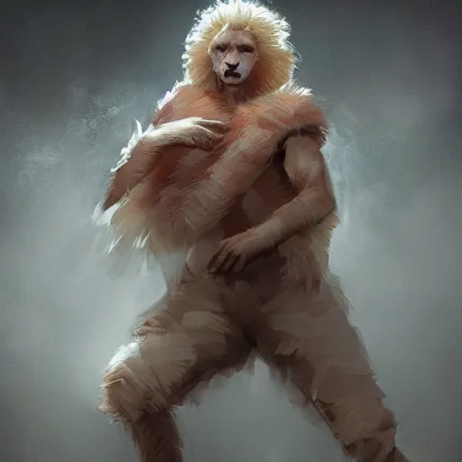 Prompt: a beautiful award winning commission of a fit male anthro albino lion dressed in soccer outfit,digital art,art by greg rutkowski,character design by charles bowater,ross tran,photorealistic,highly detailed,detailed face,4k,dramatic,deviantart,artstation