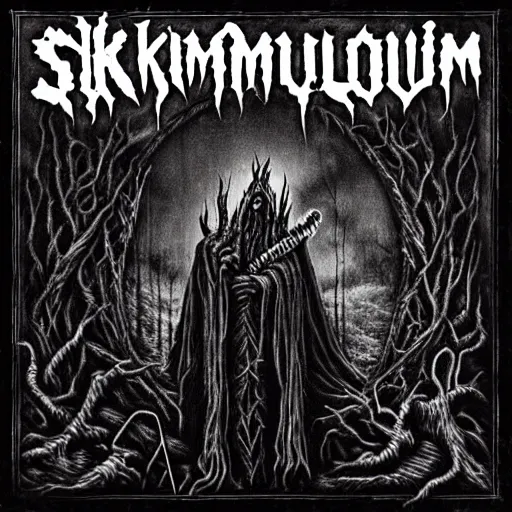 Image similar to skumlord, black metal album cover