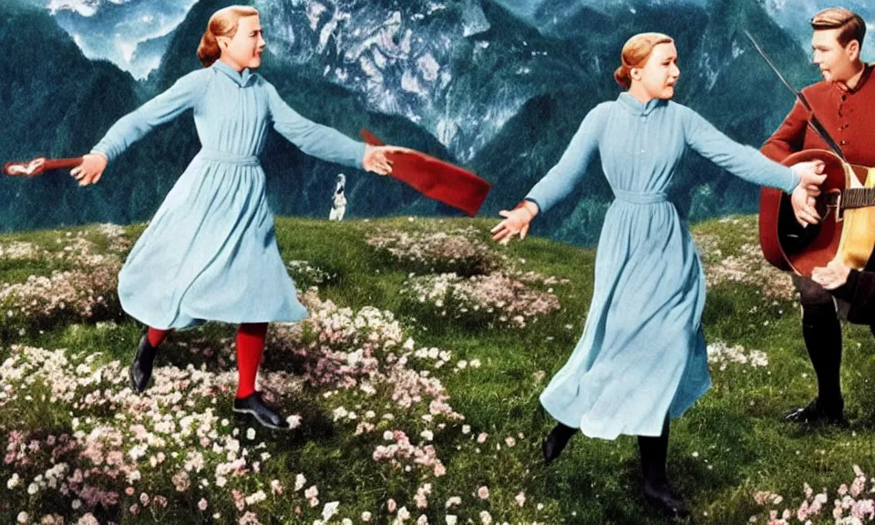 Image similar to Sound of music movie but in the future