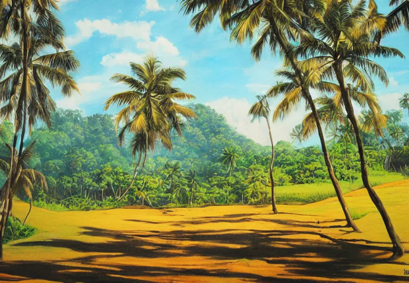 Image similar to sri lankan landscape, painting by david painter,