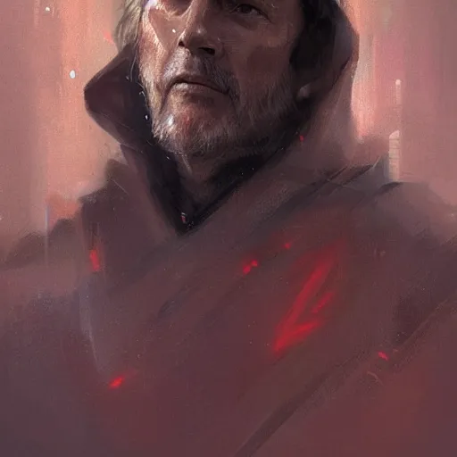 Image similar to portrait of a man by greg rutkowski, royalti jedi knigh, short black hair, star wars expanded universe, he is about 5 0 years old, elegant, prideful, wearing red jedi armor, highly detailed portrait, digital painting, artstation, concept art, smooth, sharp foccus ilustration, artstation hq