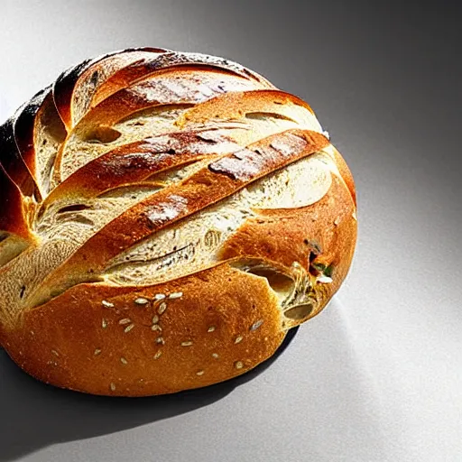 Prompt: bread made of clear glass, abstract art