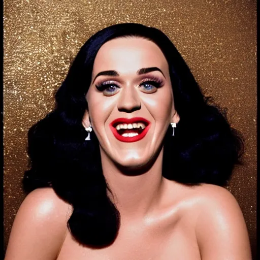 Image similar to 3 5 mm portrait of katy perry laughing in your face, a raging lightning storm in the sky.