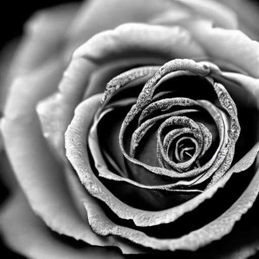 Image similar to award - winning macro of a beautiful black rose made of glowing molten magma