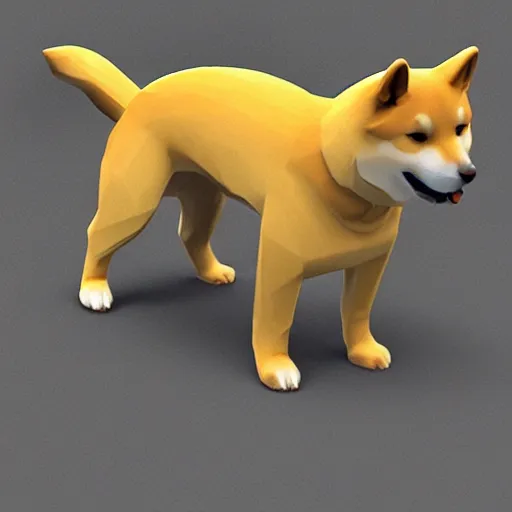 Prompt: Shiba Inu PlayStation 2 model, low poly