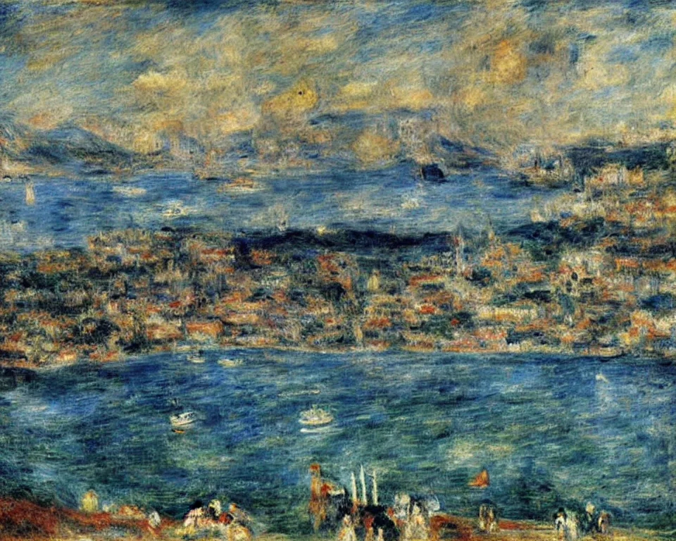 Prompt: the bay of naples by renoir.